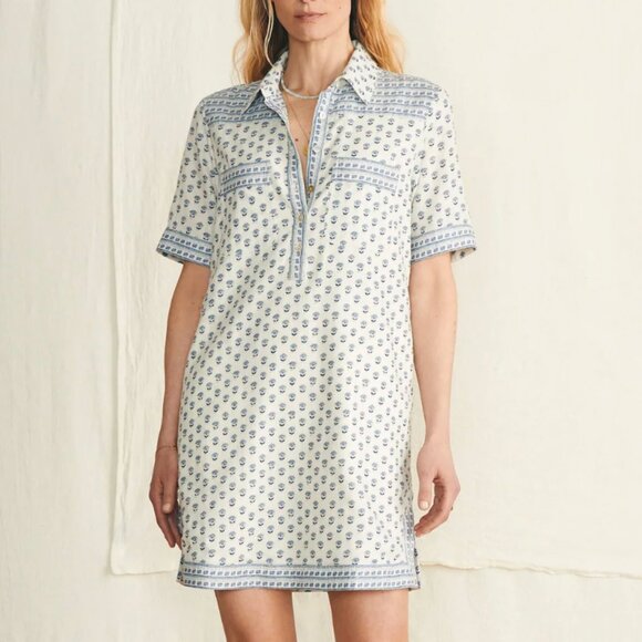 Faherty Rae Dress - White Lotus Floral Print - Size M - Picture 2 of 6